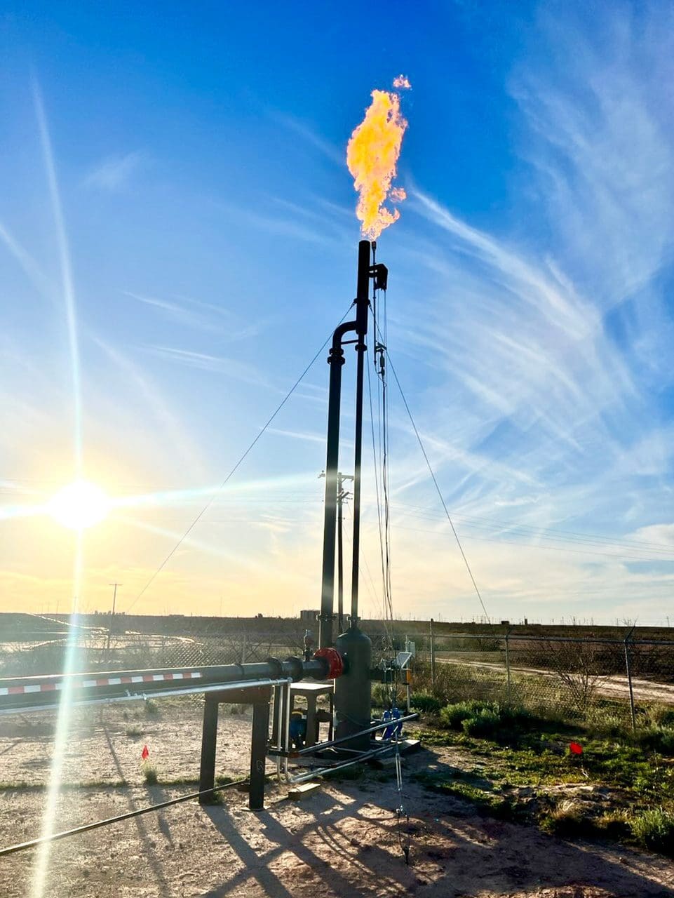 D.B.I. integrated flare knockout drum and condensate management system skid