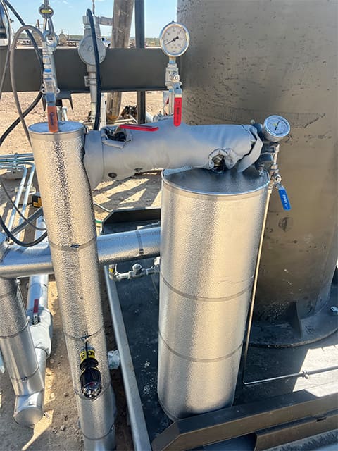 Fuel gas knock out pot installed upstream