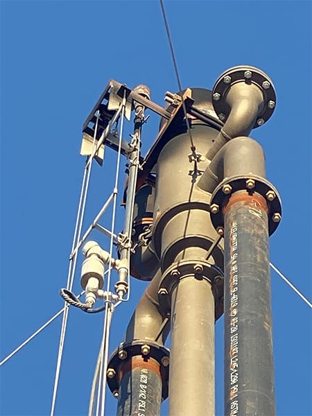 D.B.I. retractable ignition system lowered for maintenance on an AF Series flare