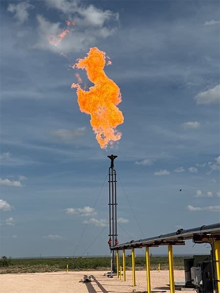 Fixed Orifice TBone flare active combustion in field conditions