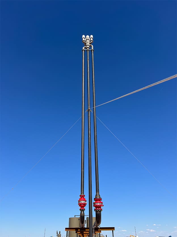 Flame arrestor on operating flare system